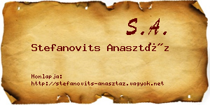 Stefanovits Anasztáz névjegykártya